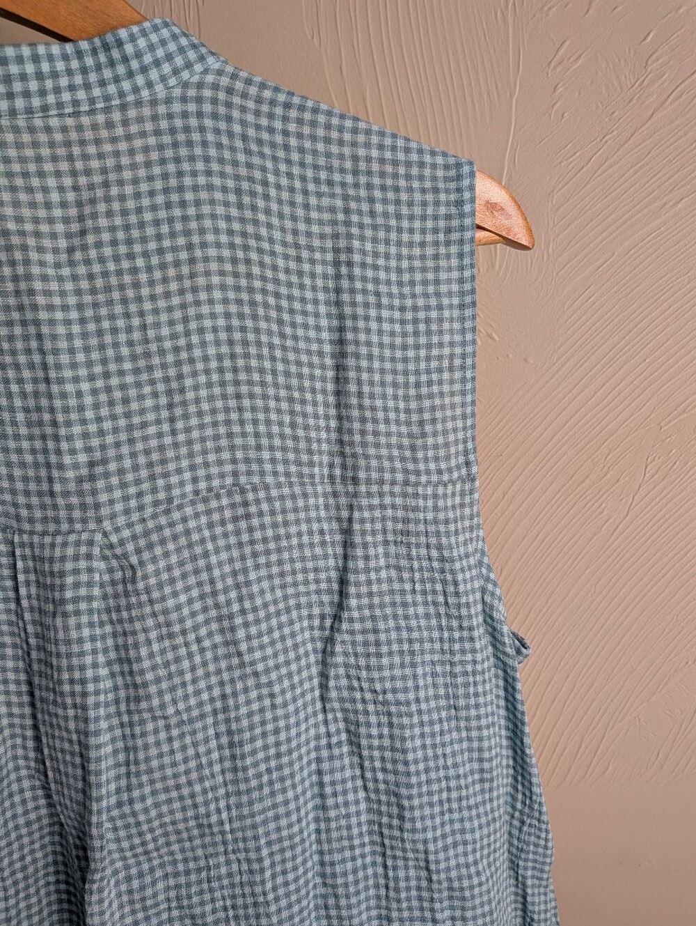 NWT Eileen Fisher Puckered Organic Linen Mandarin Collar Dress - L - Amal - Picture 8 of 12